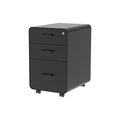 Monoprice Workstream by Rolling Round Corner 3-Drawer File Cabinet_ Black 37876